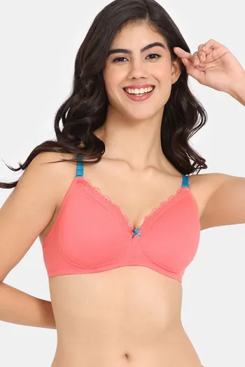 Buy Rosaline Rerooted Simplicity Padded Non Wired 3/4th Coverage T-Shirt Bra - Georgia Peach